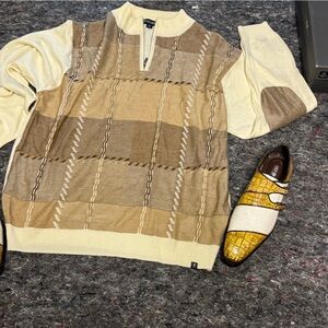 Stacy Adams Beige and Cream Men's Sweater